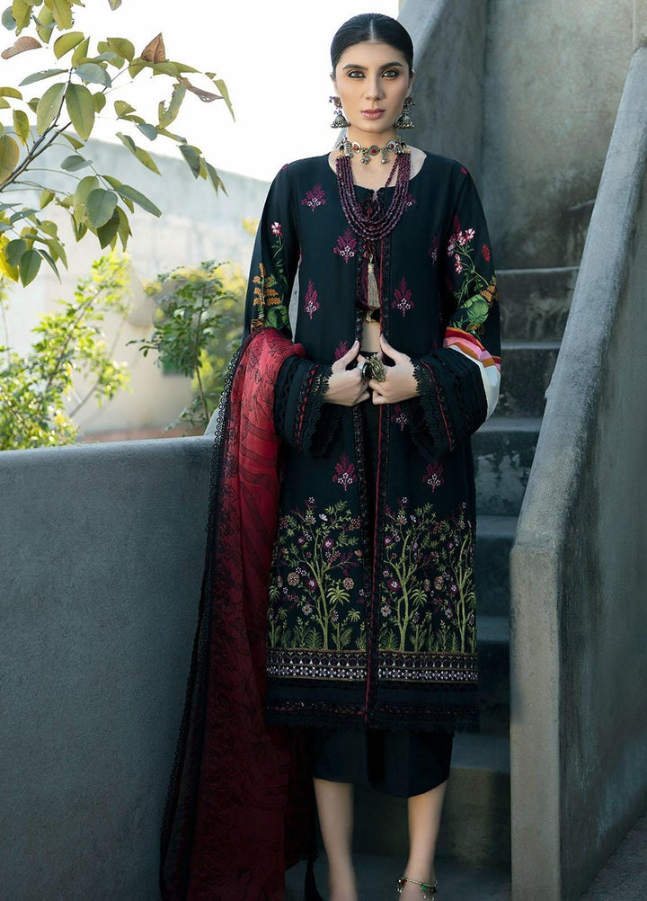 Ittehad Textiles Embroidered Lawn Suits Unstitched 3 Piece ITD21SS BORDEAUX - Spring / Summer Collection