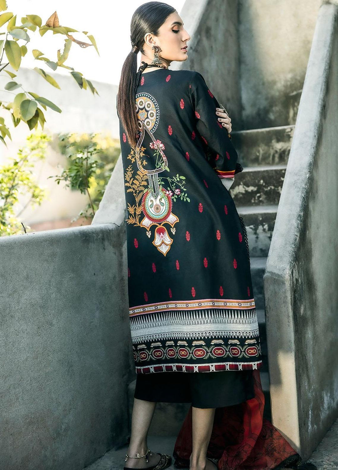 Ittehad Textiles Embroidered Lawn Suits Unstitched 3 Piece ITD21SS BORDEAUX - Spring / Summer Collection