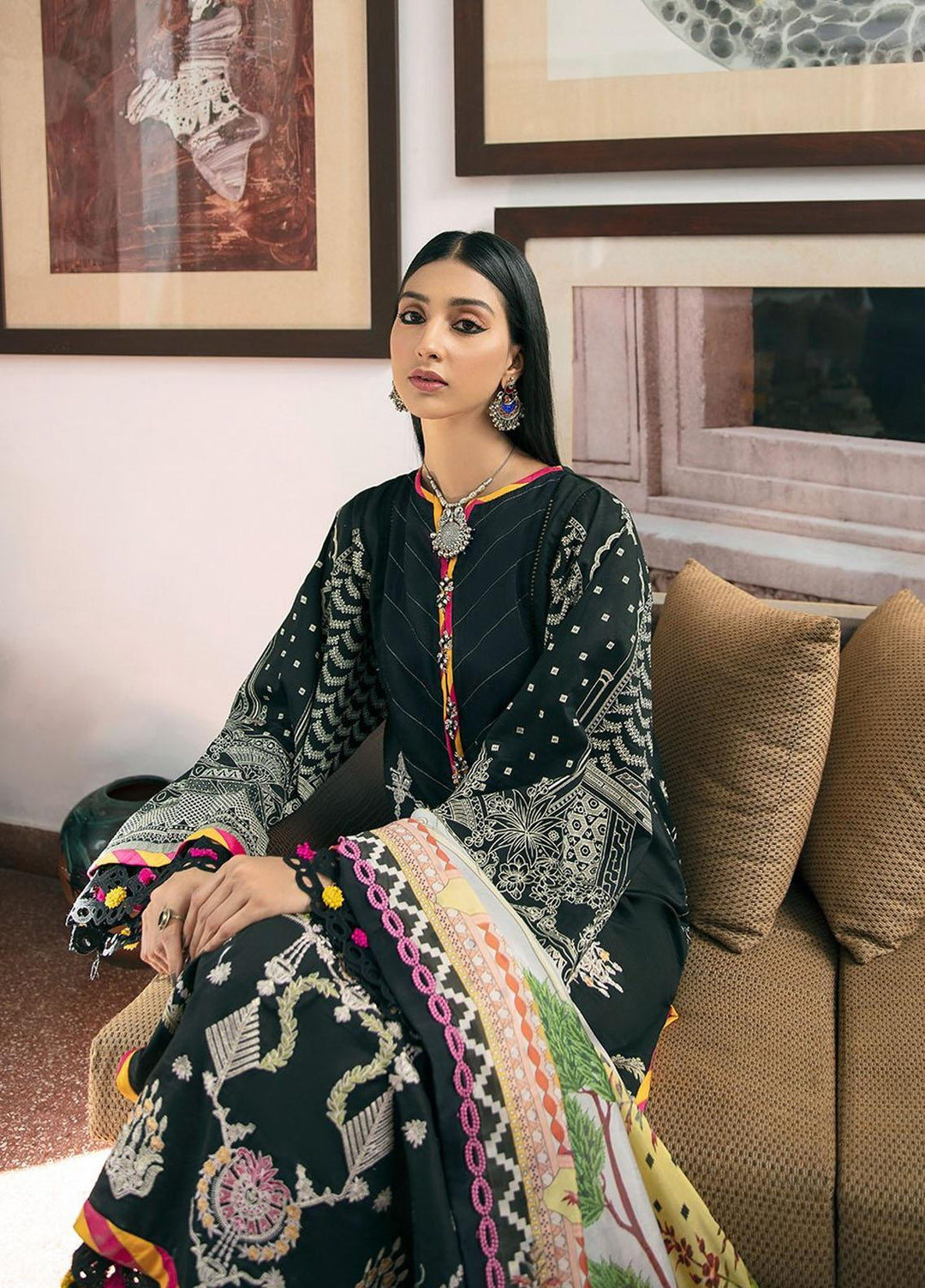 Ittehad Textiles Embroidered Lawn Suits Unstitched 3 Piece ITD21SS ETHNIQUE - Spring / Summer Collection