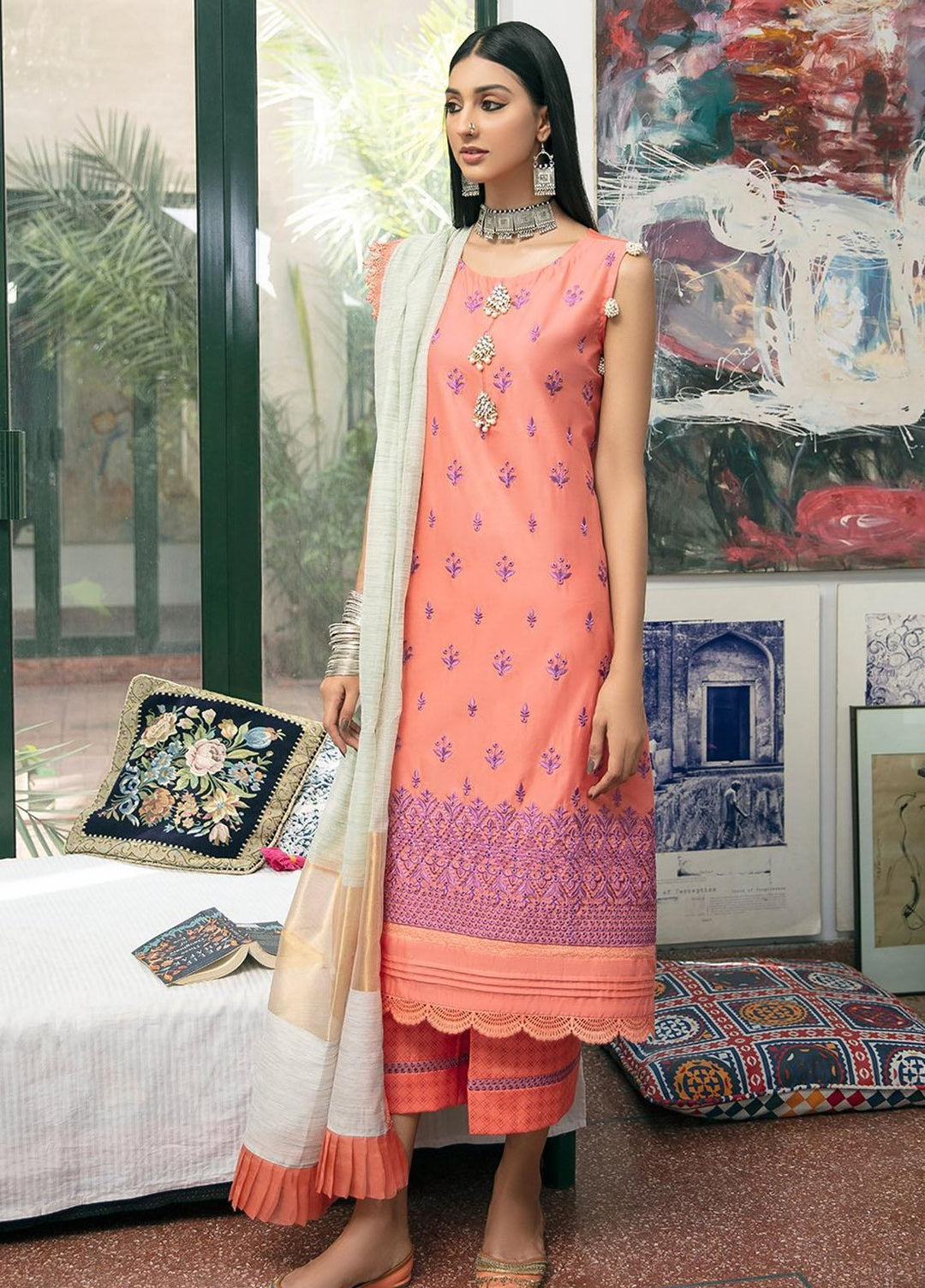 Ittehad Textiles Embroidered Lawn Suits Unstitched 3 Piece ITD21SS ETONNER - Spring / Summer Collection