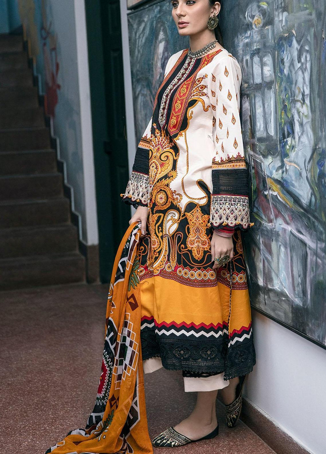 Ittehad Textiles Embroidered Lawn Suits Unstitched 3 Piece ITD21SS MELANGE - Spring / Summer Collection