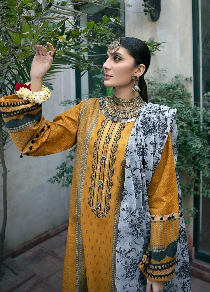 Ittehad Textiles Embroidered Lawn Suits Unstitched 3 Piece ITD21SS MOUTARDE - Spring / Summer Collection