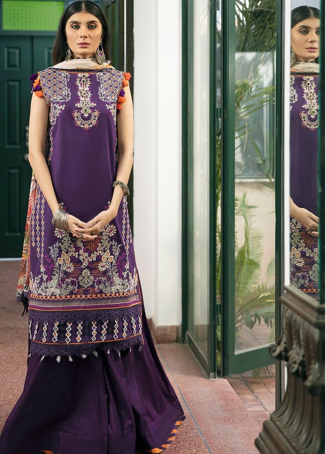 Ittehad Textiles Embroidered Lawn Suits Unstitched 3 Piece ITD21SS PRUNE - Spring / Summer Collection