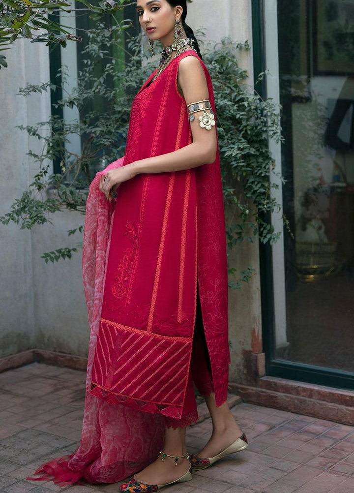 Ittehad Textiles Embroidered Lawn Suits Unstitched 3 Piece ITD21SS ROUGE - Spring / Summer Collection