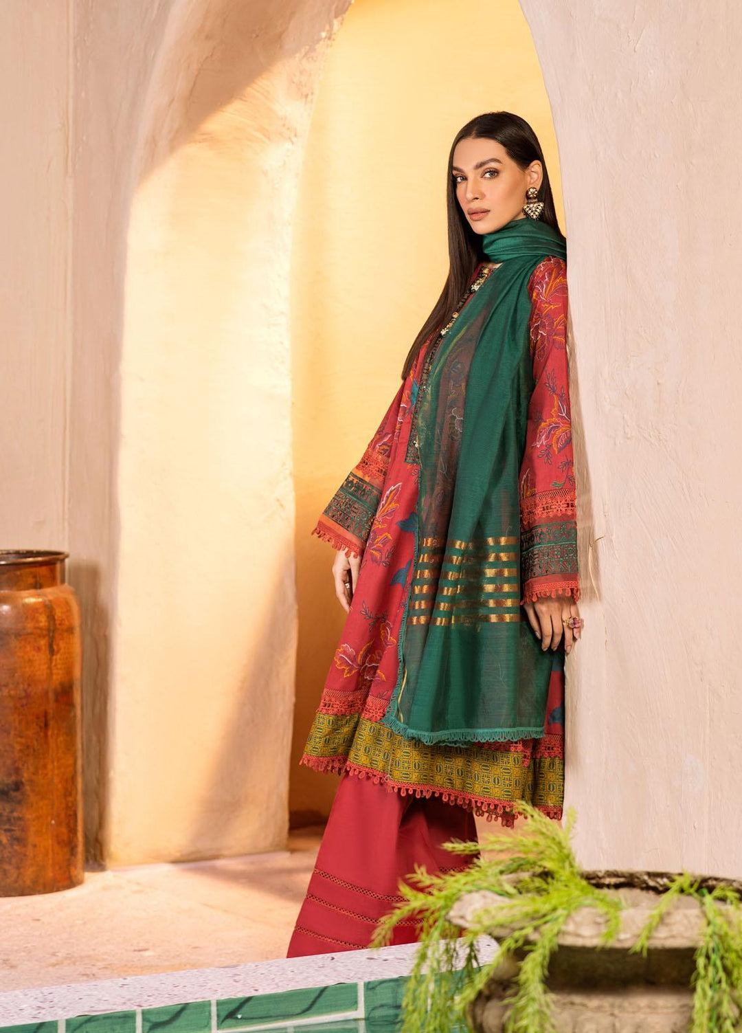 Ittehad Textiles Embroidered Lawn Suits Unstitched 3 Piece ITD22ES LF- EB1 2203 - Summer Collection