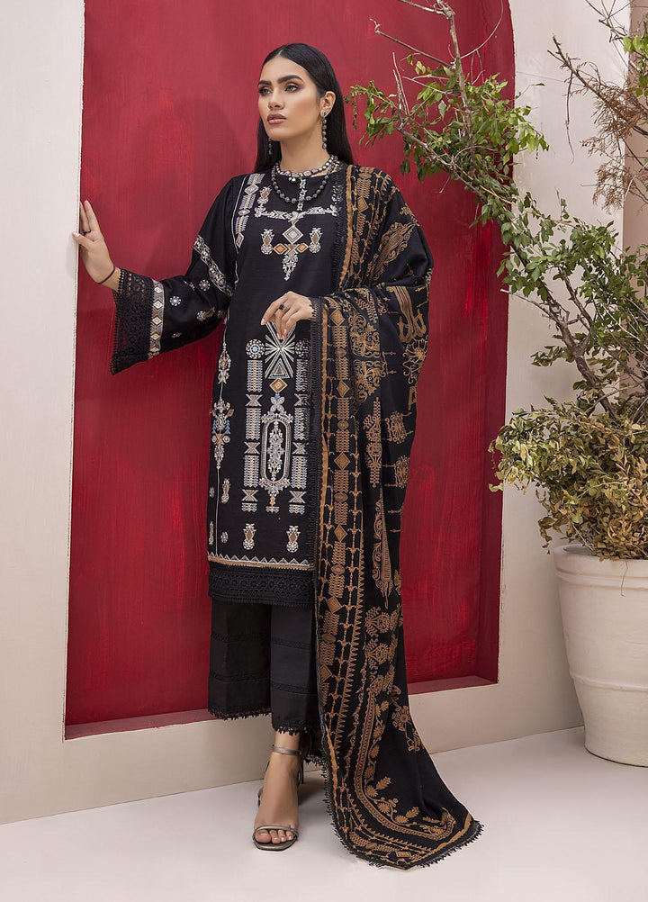 Ittehad Textiles Embroidered Khaddar Suits Unstitched 3 Piece IT21FPS PRS-ASWAD - Winter Collection