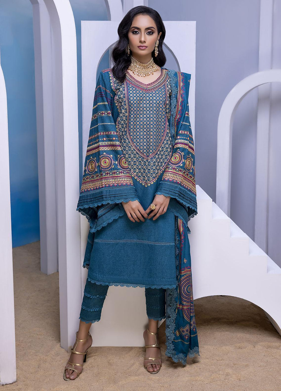 Ittehad Textiles Embroidered Cotton Karandi Suits Unstitched 3 Piece IT21FPS PRS-SHARAR - Winter Collection