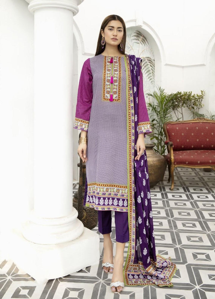 Jhalak by Ittehad Textiles Printed Lawn Suits Unstitched 3 Piece ITD21J 21201A - Summer Collection