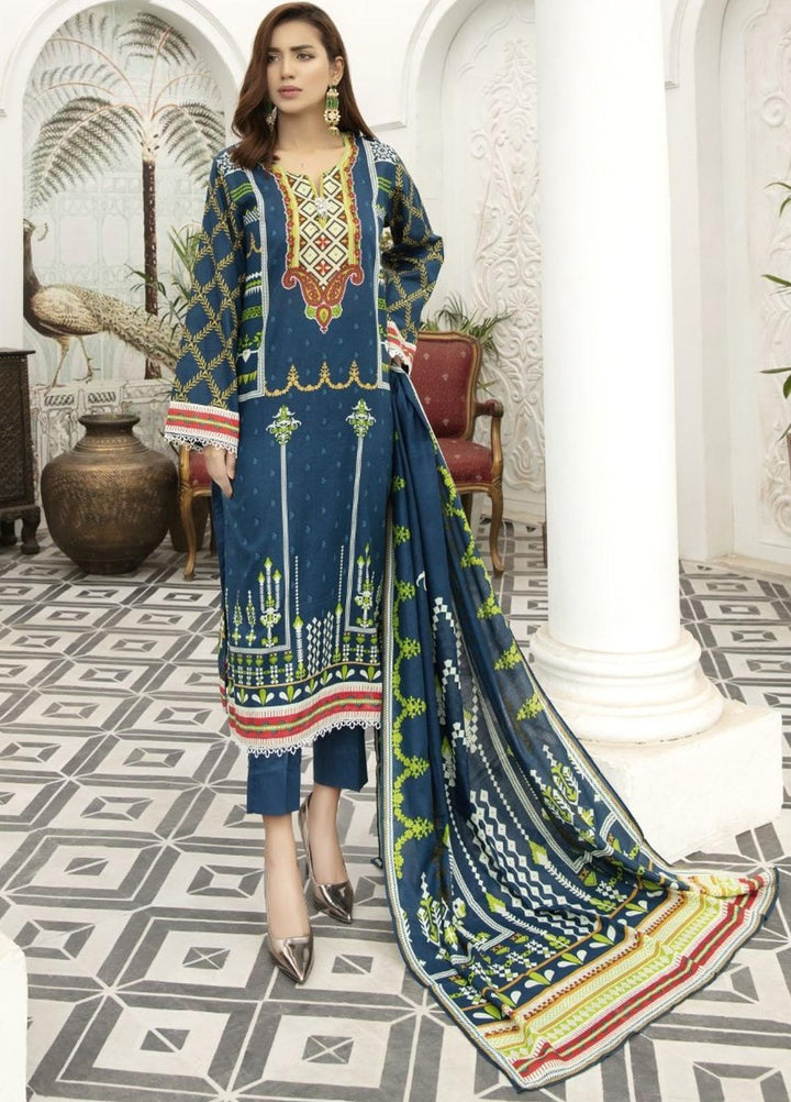 Jhalak by Ittehad Textiles Printed Lawn Suits Unstitched 3 Piece ITD21J 21205B - Summer Collection