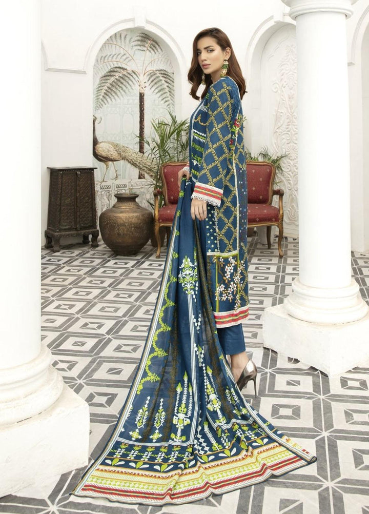 Jhalak by Ittehad Textiles Printed Lawn Suits Unstitched 3 Piece ITD21J 21205B - Summer Collection