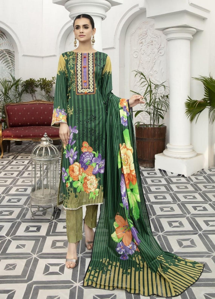 Jhalak by Ittehad Textiles Printed Lawn Suits Unstitched 3 Piece ITD21J 21207A - Summer Collection