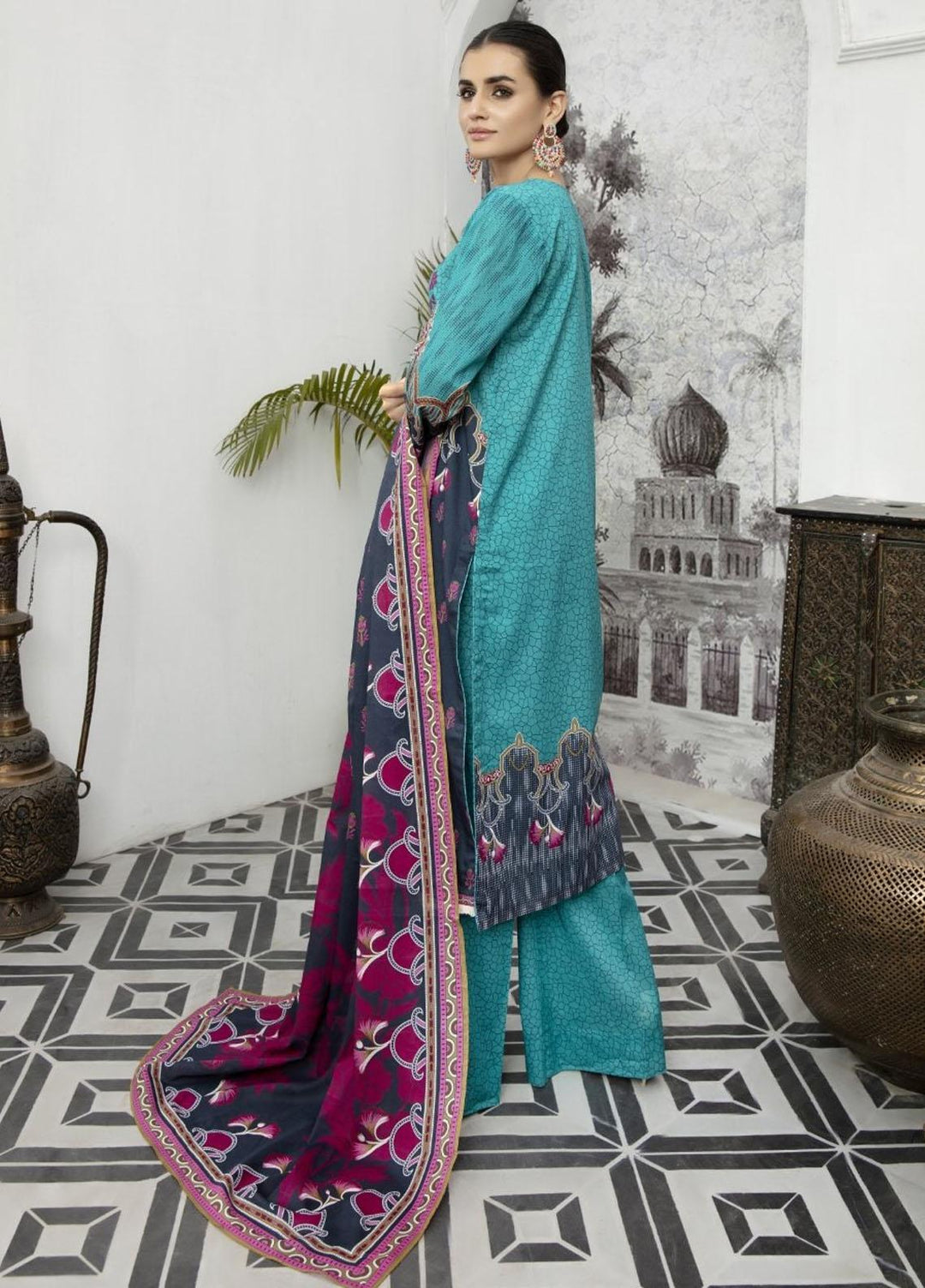 Jhalak by Ittehad Textiles Printed Lawn Suits Unstitched 3 Piece ITD21J 21208A - Summer Collection