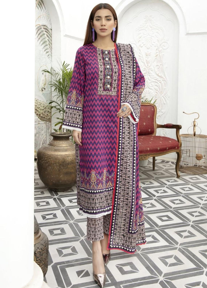 Jhalak by Ittehad Textiles Printed Lawn Suits Unstitched 3 Piece ITD21J 21213A - Summer Collection