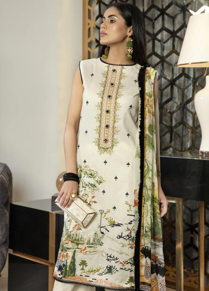 Ittehad Textiles Embroidered Lawn Suits Unstitched 3 Piece ITD21P PRE-GLEAM - Festive Collection