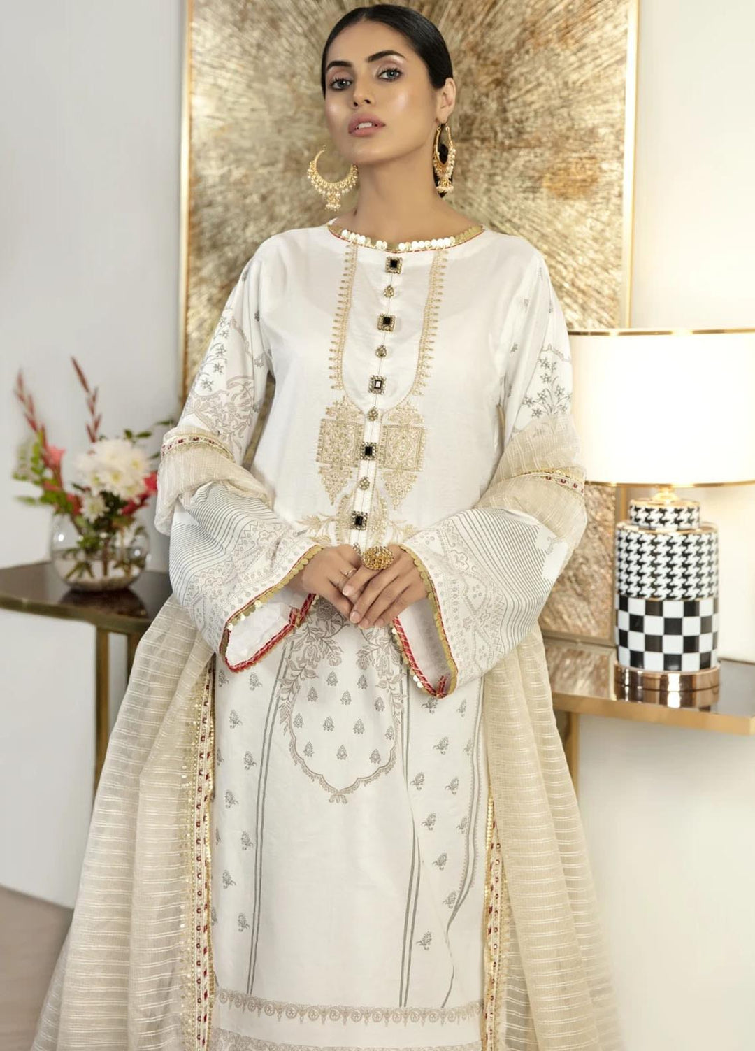 Ittehad Textiles Embroidered Lawn Suits Unstitched 3 Piece IT21PS PRE-TRAVERTINE - Summer Collection