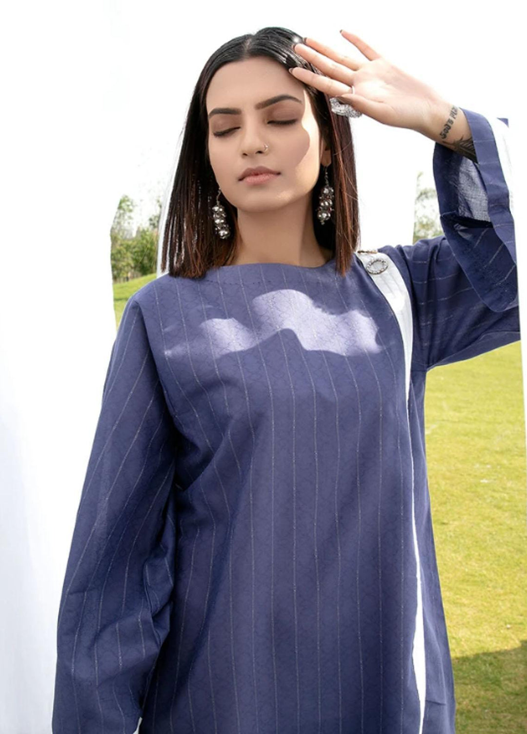 Ittehad Textiles Printed Jacquard Stitched 2 Piece JQ-SM21-25 Blue