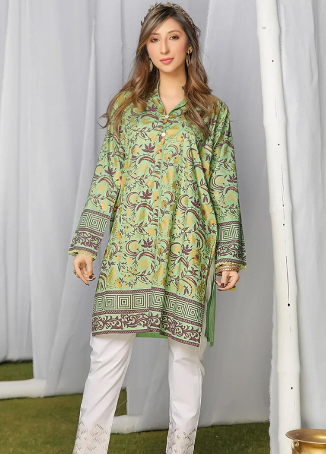 Ittehad Textiles Printed Lawn Stitched Kurties JQ-SM21-37 Green