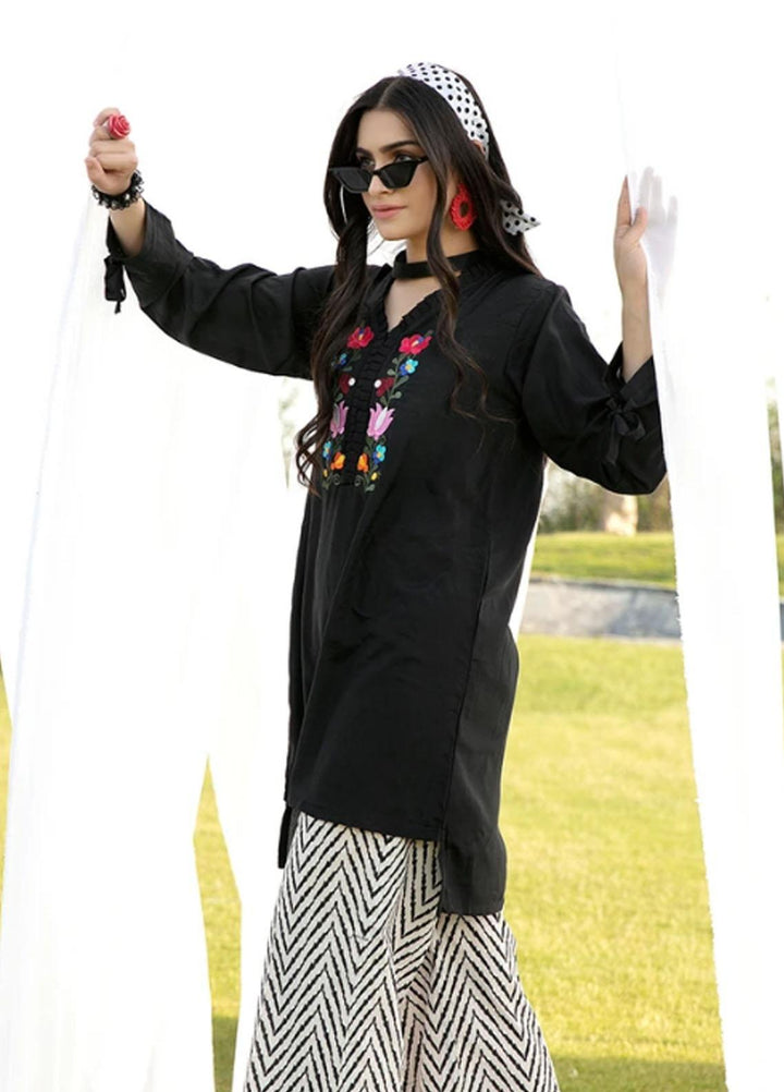 Ittehad Textiles Embroidered Grip Stitched Kurties PG-SM21-86 Black