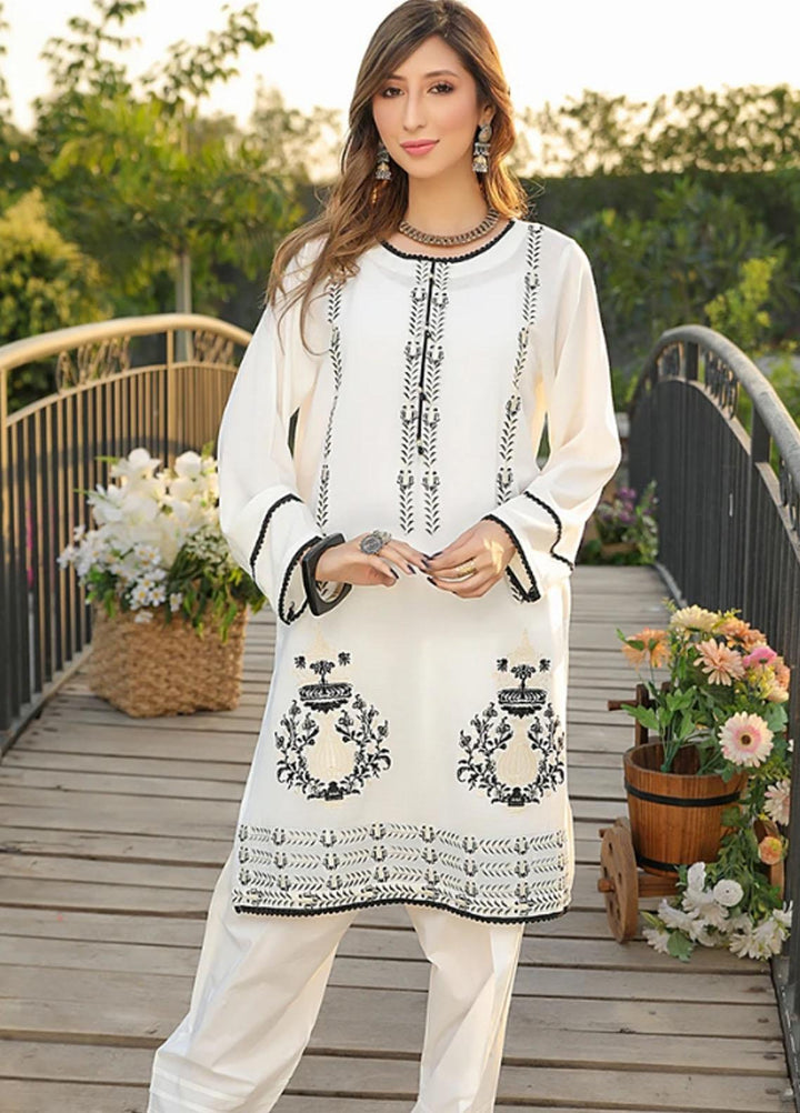Ittehad Textiles Embroidered Viscose Stitched Kurties VC-SM21-84 White