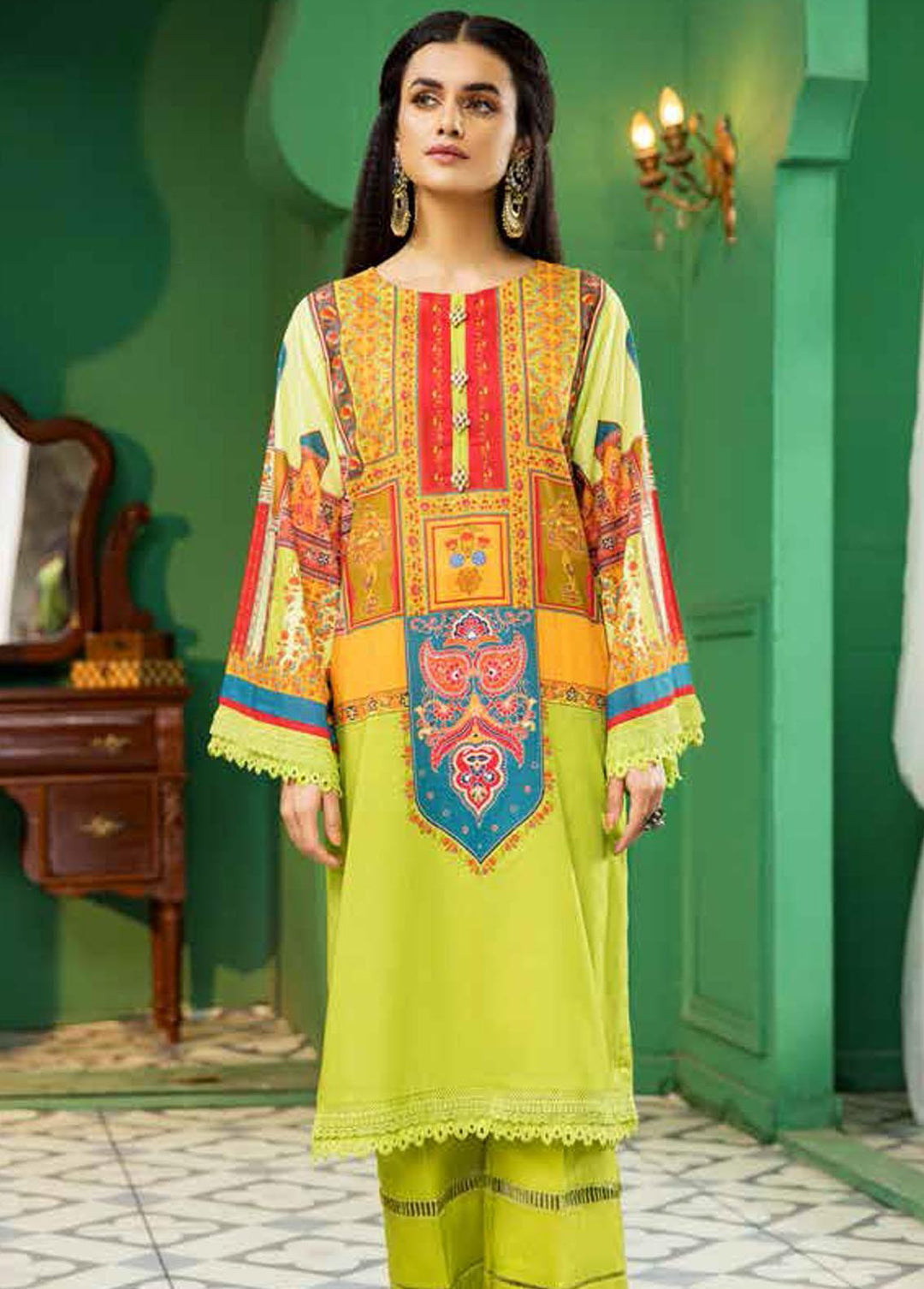Ittehad Textiles Printed Lawn  Unstitched Kurti ITD22K DP-S1-2209 - Summer Collection