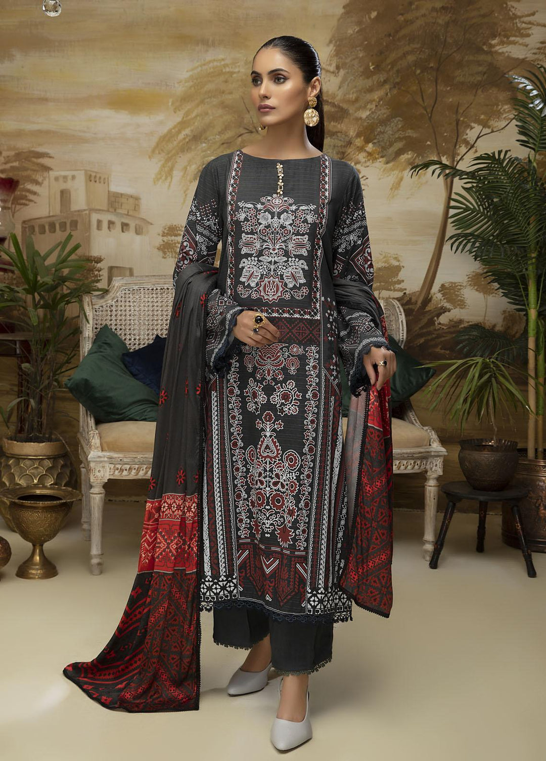 Ittehad Textiles Printed Missouri Suits Unstitched 3 Piece IT21FW ASHEN - Winter Collection