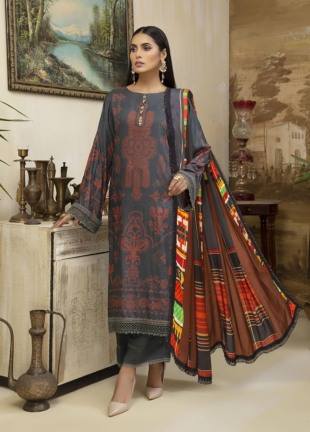 Ittehad Textiles Printed Linen Suits Unstitched 3 Piece IT21FW FOLK - Winter Collection
