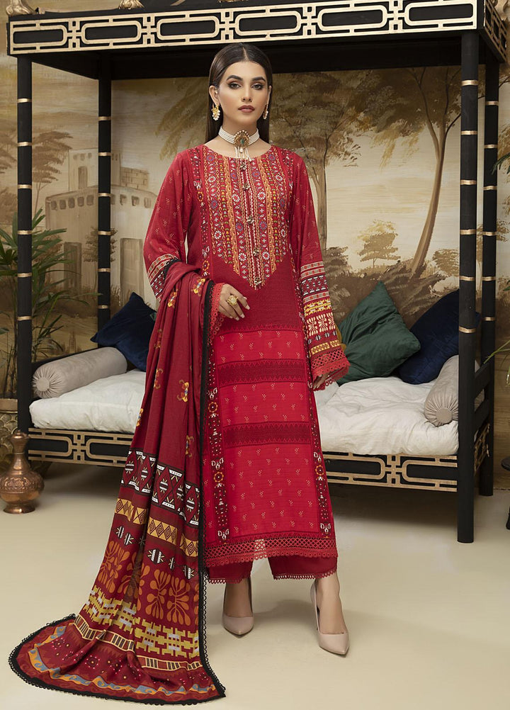 Ittehad Textiles Printed Linen Suits Unstitched 3 Piece IT21FW VERMILLION - Winter Collection