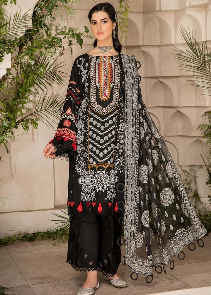 Ittehad Textiles Embroidered Lawn Suits Unstitched 3 Piece ITD22-PS2 LF-EP2-2213 Black - Summer Collection