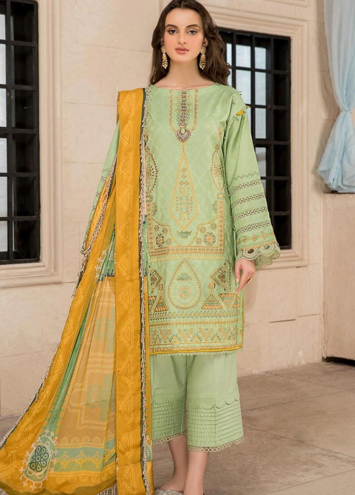 Ittehad Textiles Embroidered Lawn Suits Unstitched 3 Piece ITD22-PS2 LF-EP2-2216 Green - Summer Collection