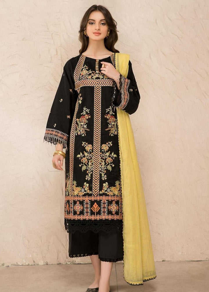 Ittehad Textiles Embroidered Lawn Suits Unstitched 3 Piece ITD22-PS2 LF-EP2-2218 Black - Summer Collection