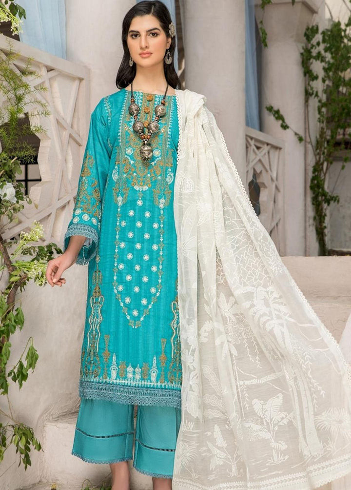 Ittehad Textiles Embroidered Lawn Suits Unstitched 3 Piece ITD22-PS2 LF-EP2-2219 Ferozi - Summer Collection
