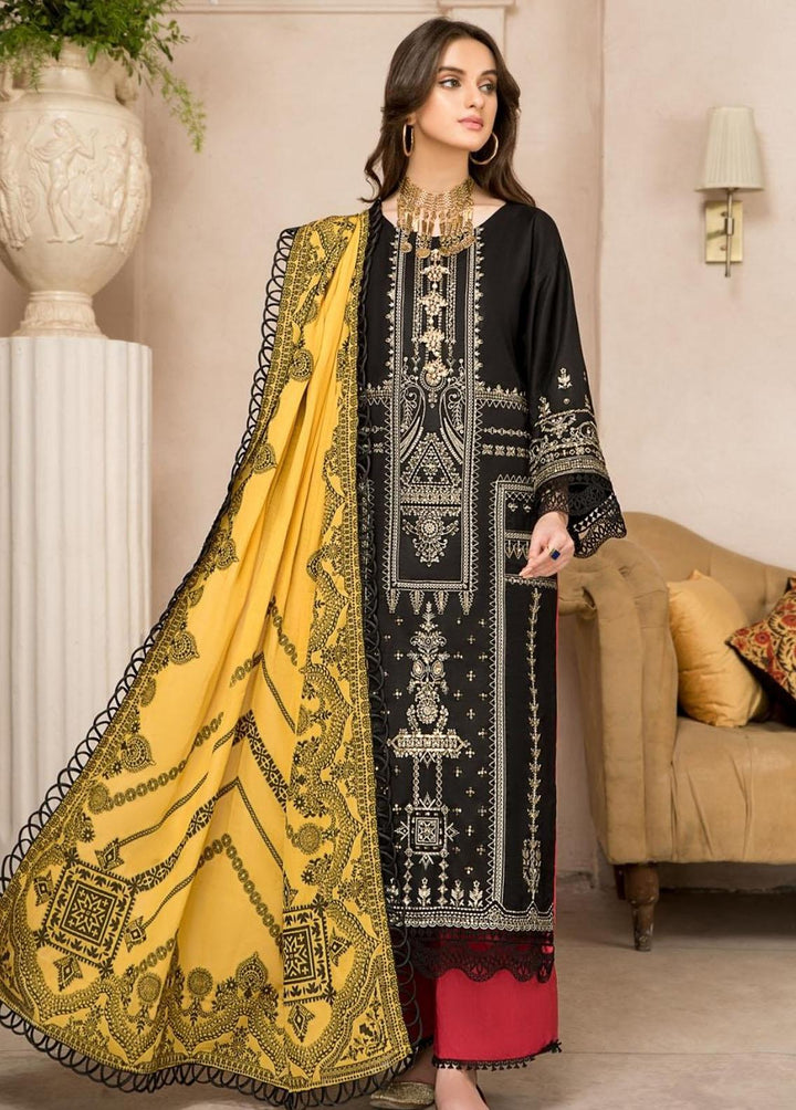 Ittehad Textiles Embroidered Lawn Suits Unstitched 3 Piece ITD22-PS2 LF-EP2-2221 Black - Summer Collection