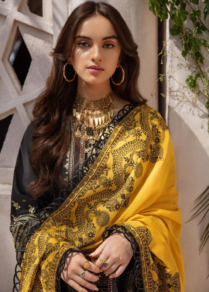 Ittehad Textiles Embroidered Lawn Suits Unstitched 3 Piece ITD22-PS2 LF-EP2-2221 Black - Summer Collection