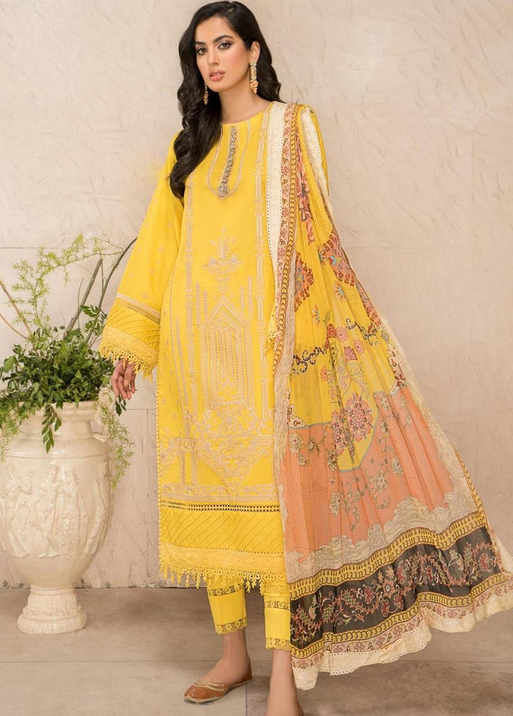 Ittehad Textiles Embroidered Lawn Suits Unstitched 3 Piece ITD22-PS2 LF-EP2-2223 Yellow - Summer Collection