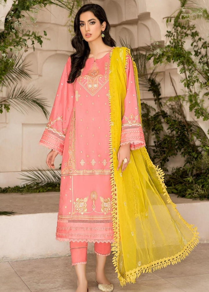 Ittehad Textiles Embroidered Lawn Suits Unstitched 3 Piece ITD22-PS2 LF-EP2-2226 Pink - Summer Collection