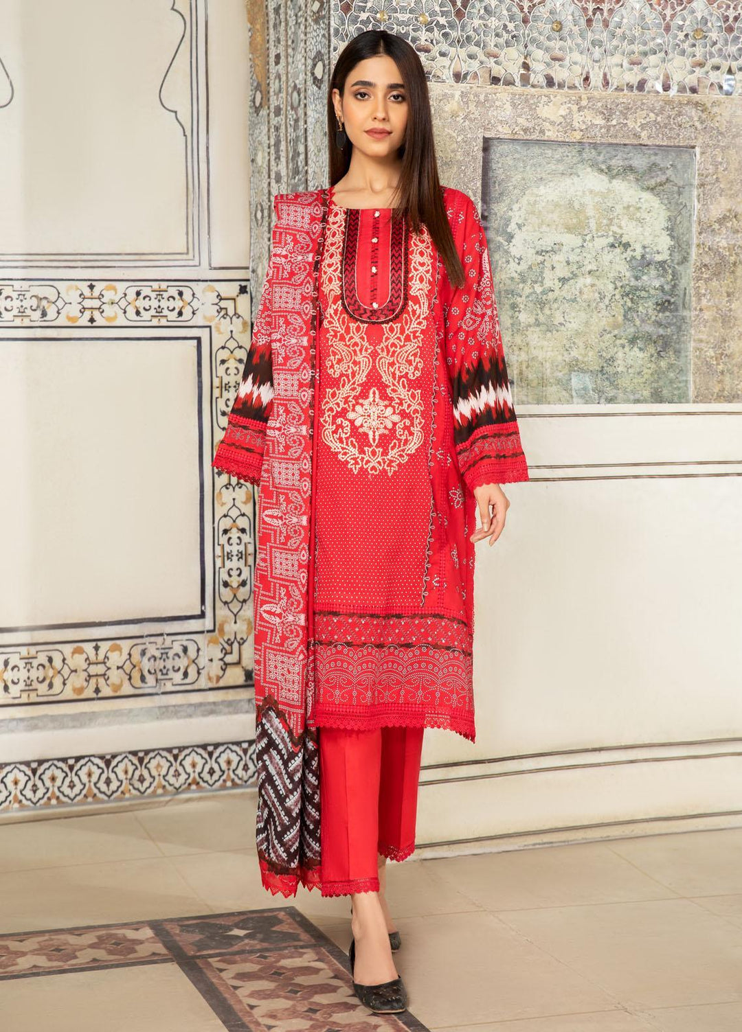 Ittehad Textiles Embroidered Lawn Suits Unstitched 3 Piece IT22SL-2 LF-EB2-2212 - Summer Collection