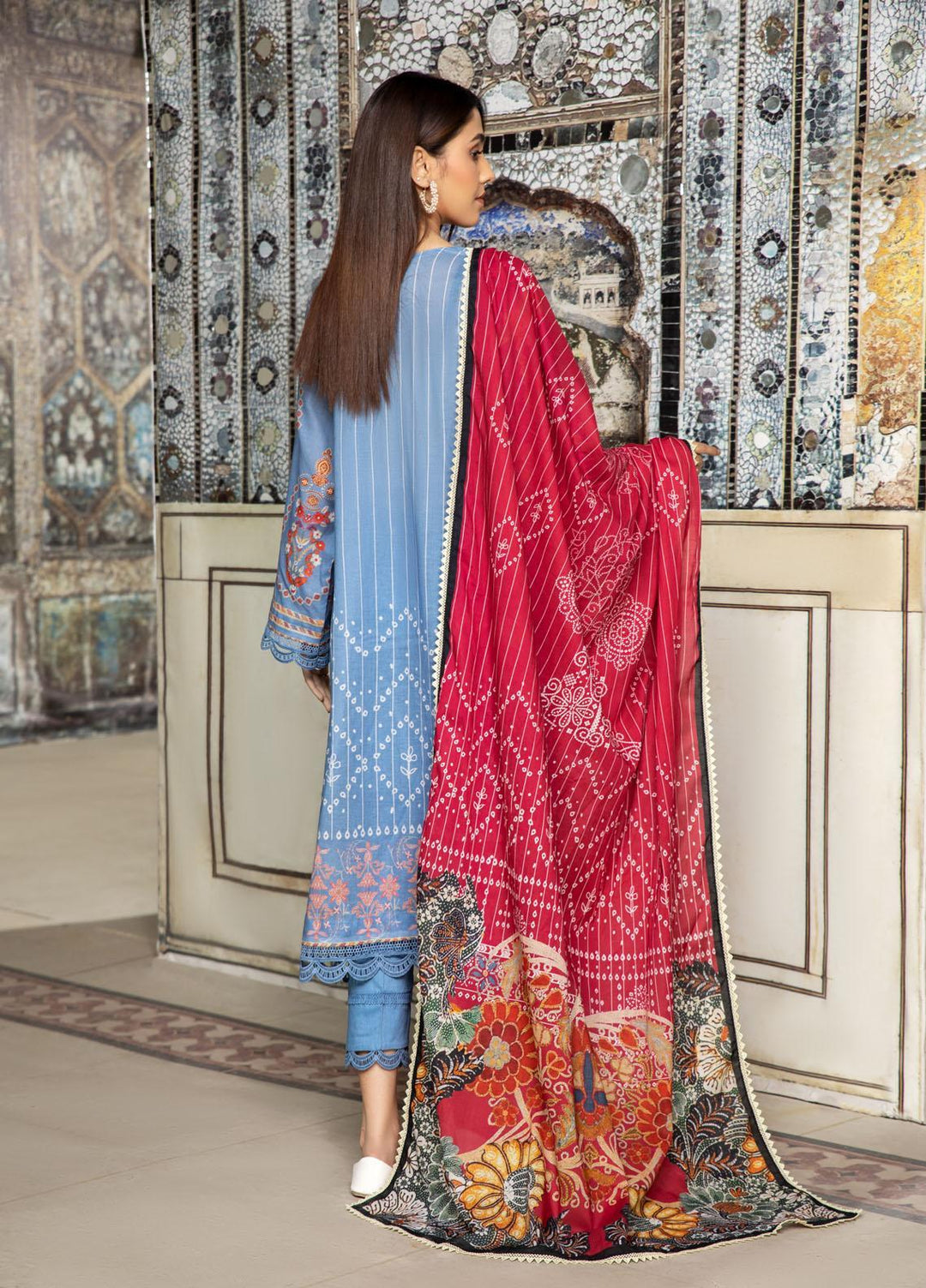 Ittehad Textiles Embroidered Lawn Suits Unstitched 3 Piece IT22SL-2 LF-EB2-2215 - Summer Collection