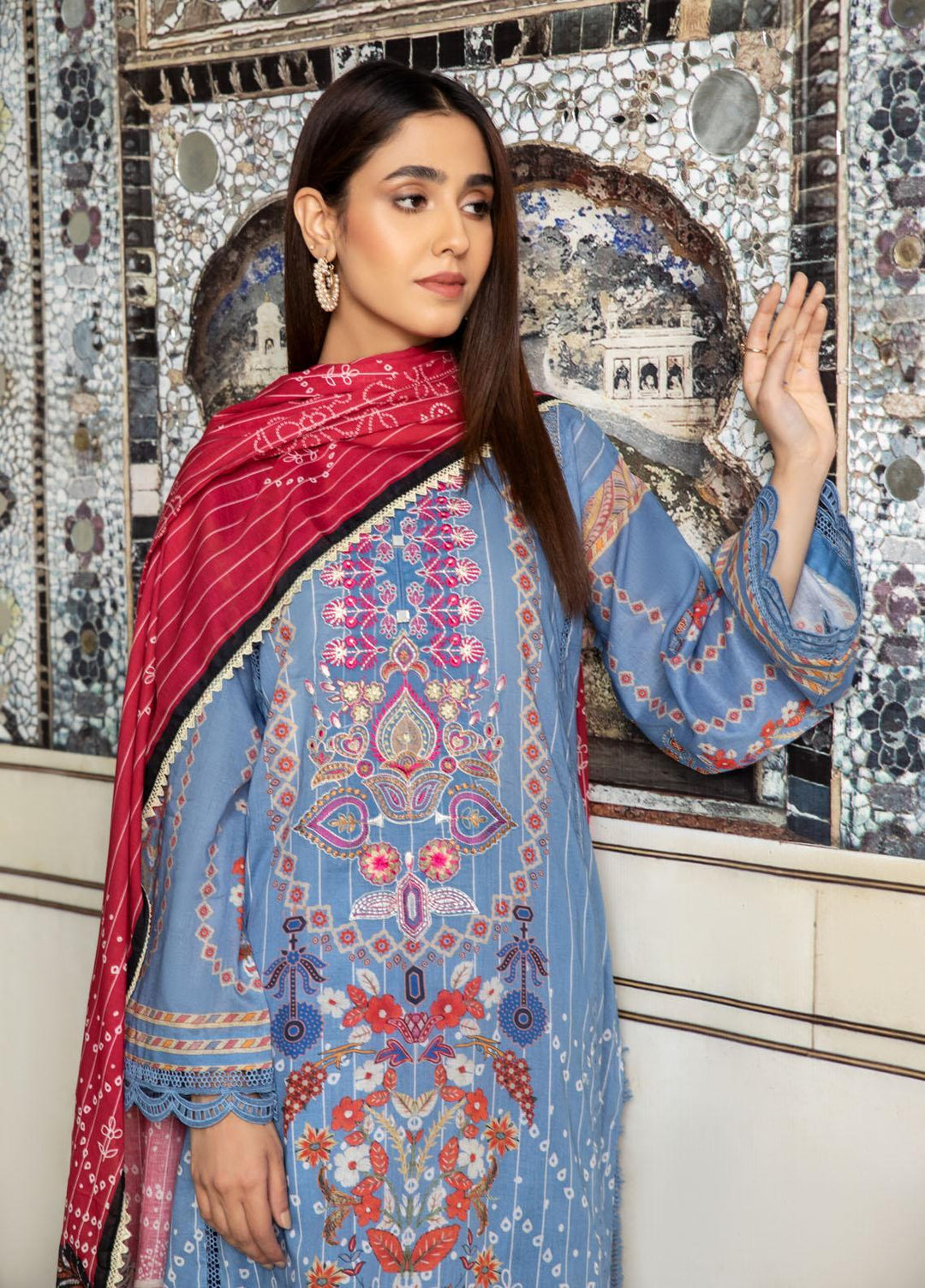 Ittehad Textiles Embroidered Lawn Suits Unstitched 3 Piece IT22SL-2 LF-EB2-2215 - Summer Collection
