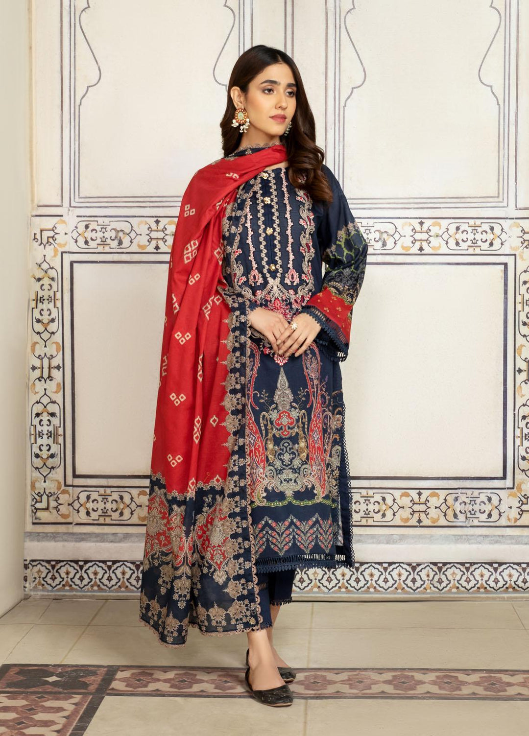 Ittehad Textiles Embroidered Lawn Suits Unstitched 3 Piece IT22SL-2 LF-EB2-2218 - Summer Collection