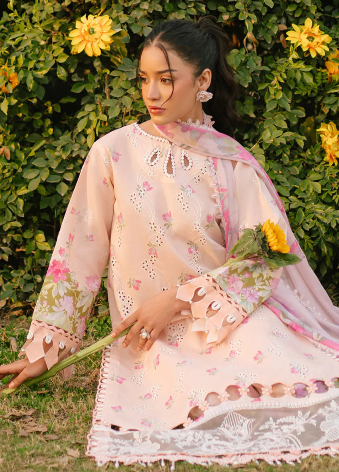 Ivy Bloom by Parishay Embroidered Lawn Suit Unstitched 3 Piece PR25IB IVY-10 - Summer Collection