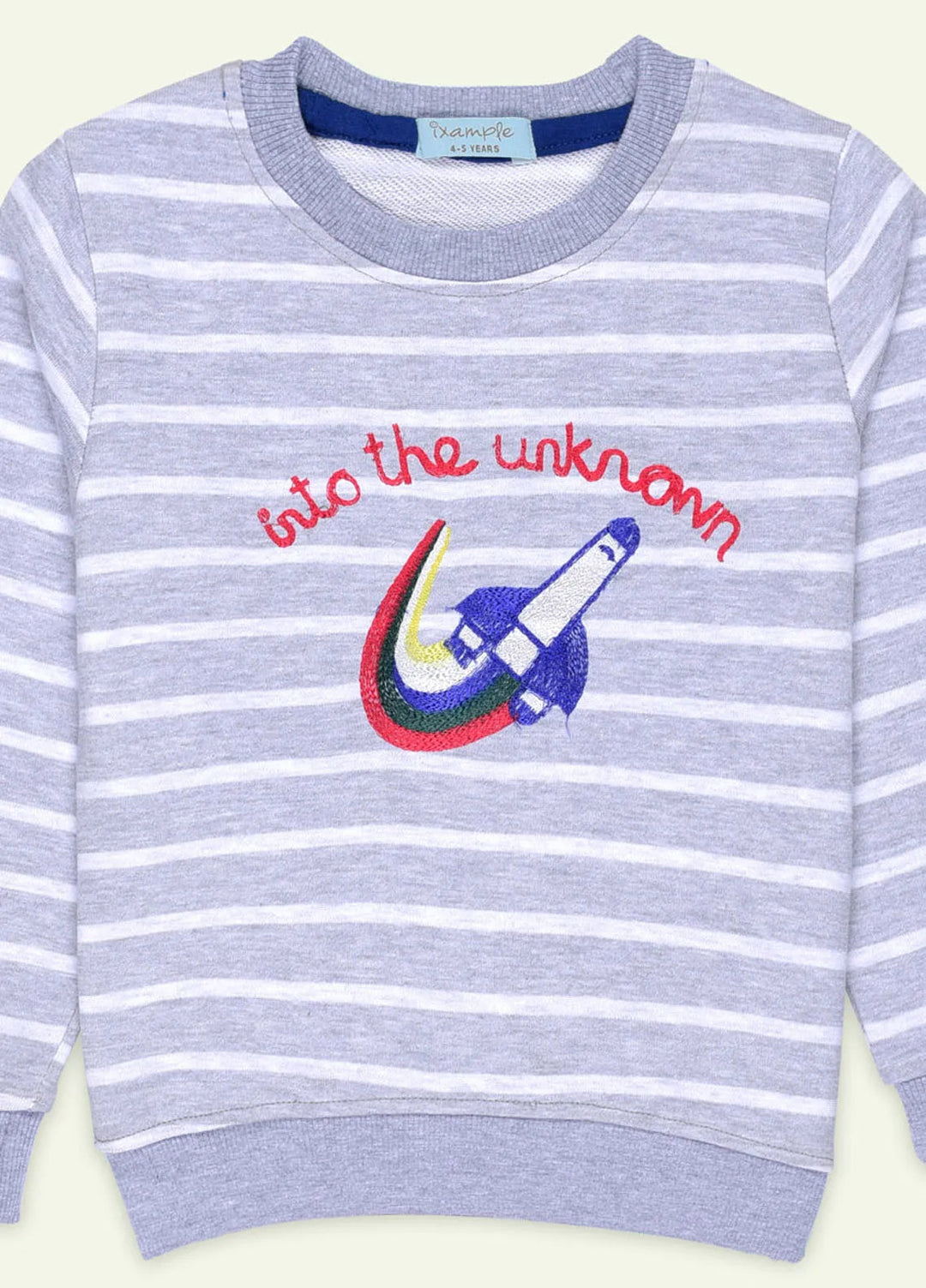 Ixample Embroidered French Terry Sweatshirt Striped