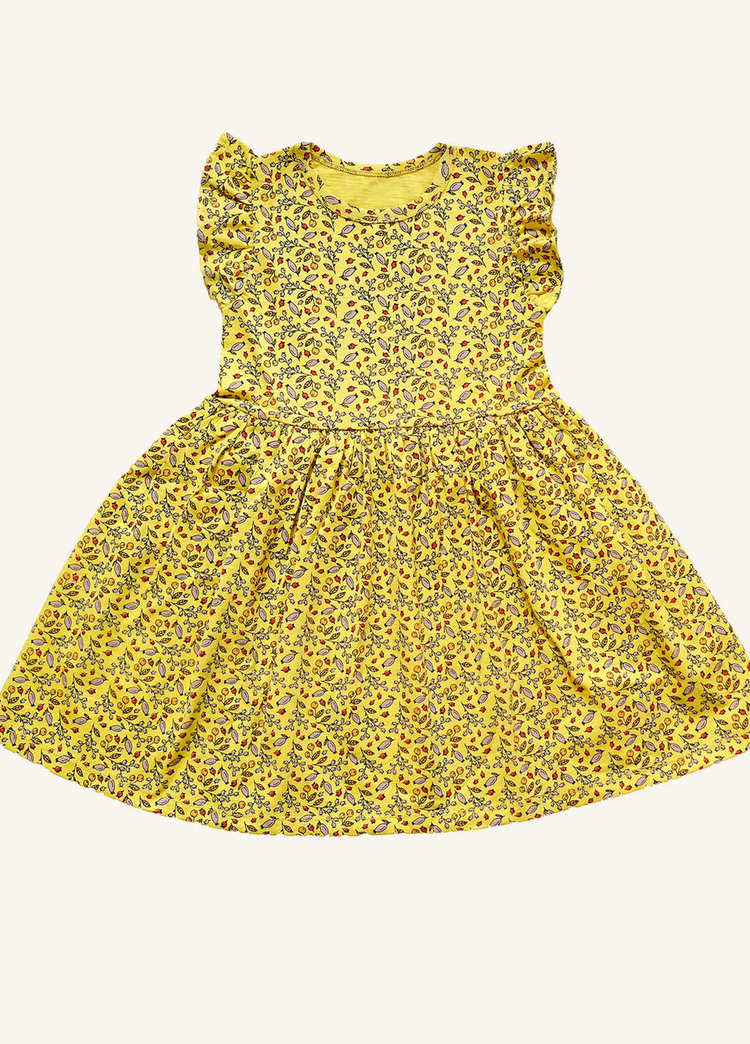 Ixample Pret Printed Cotton Jersey Yellow Printed Dress