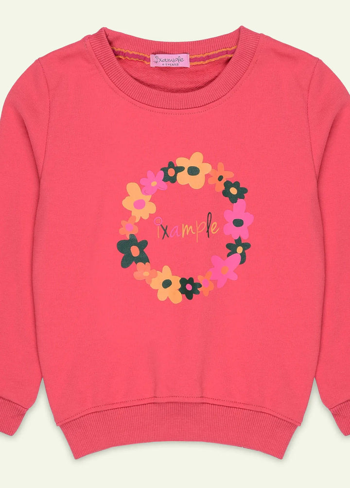 Ixample Printed French Terry Sweatshirt Coral