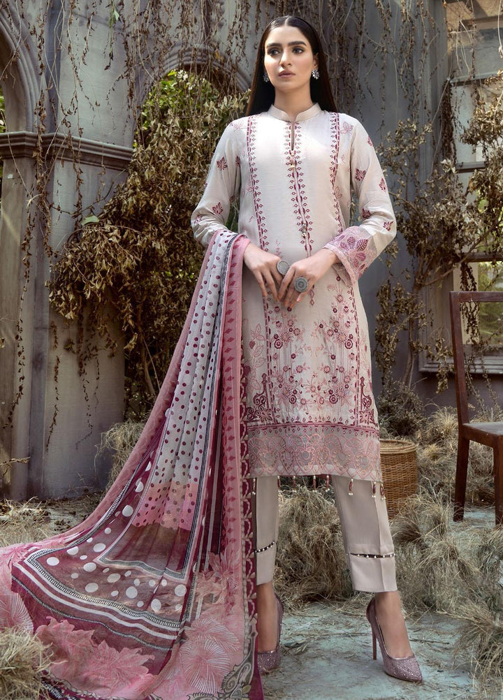 IZA-NUR by Resham Ghar Embroidered Dull Silk Suits Unstitched 3 Piece RG21IZN RGDS-01 - Festive Collection