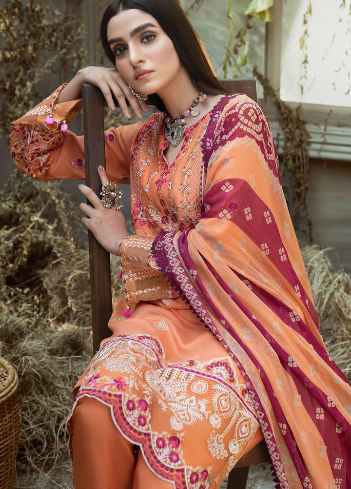 IZA-NUR by Resham Ghar Embroidered Dull Silk Suits Unstitched 3 Piece RG21IZN RGDS-04 - Festive Collection