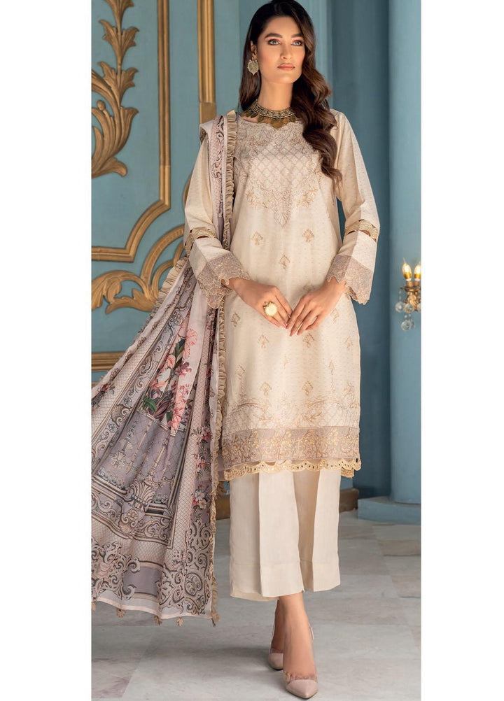 IZA-NUR by Resham Ghar Embroidered Missouri Suits Unstitched 3 Piece RG22ZLE INLE-02 - Luxury Collection