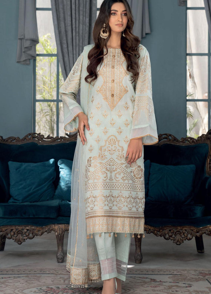 IZA-NUR by Resham Ghar Embroidered Jacquard Lawn Suits Unstitched 3 Piece RG22ZLE INLE-04 - Luxury Collection