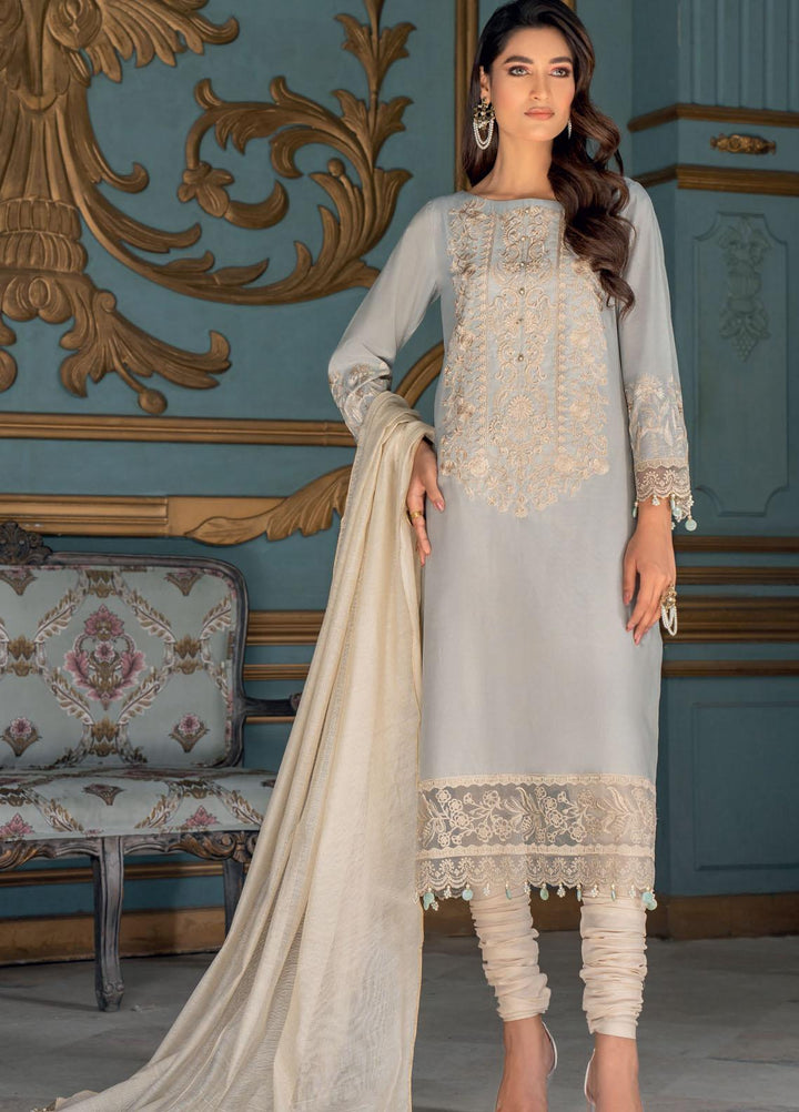 IZA-NUR by Resham Ghar Embroidered Missouri Suits Unstitched 3 Piece RG22ZLE INLE-07 - Luxury Collection