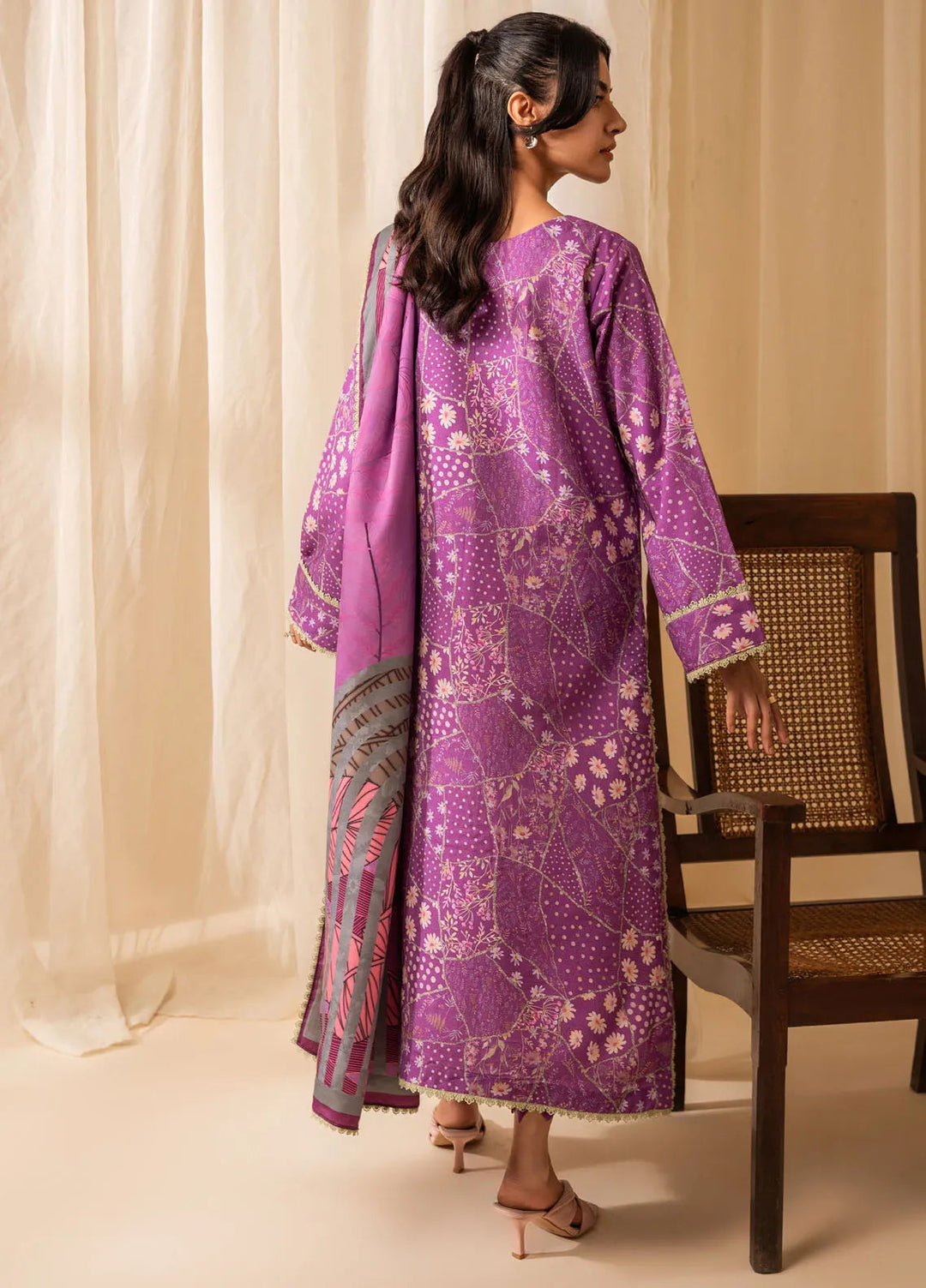 Izabel by Aabyaan Embroidered Linen Suit Unstitched 3 Piece AZ-02 Sabrina - Winter Collection