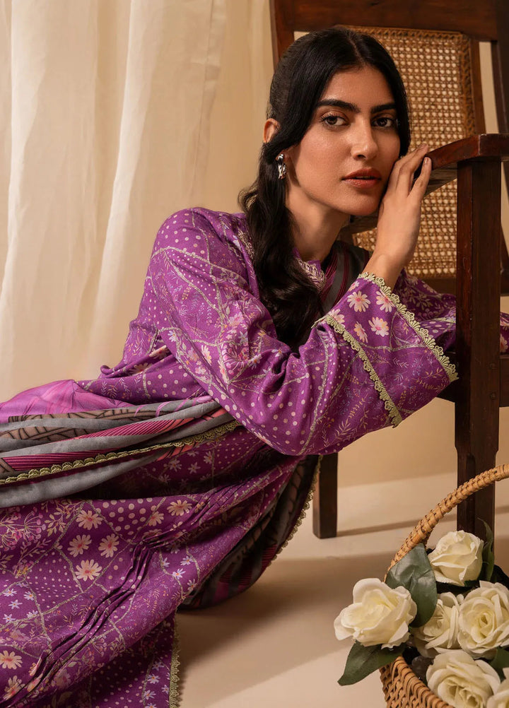 Izabel by Aabyaan Embroidered Linen Suit Unstitched 3 Piece AZ-02 Sabrina - Winter Collection